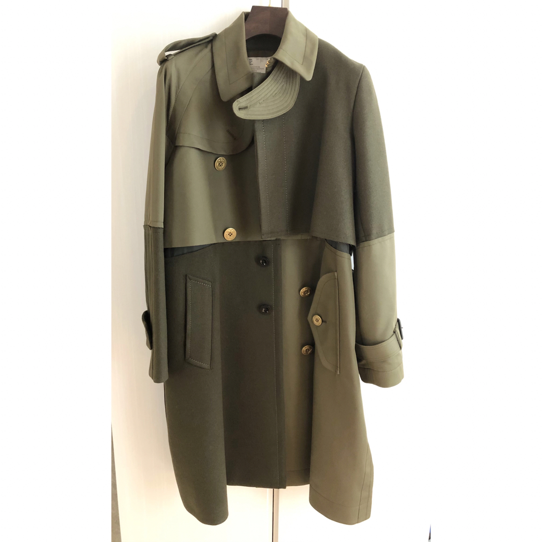 sacai cotton gabardine wool melton coat メンズのジャケット/アウター(ステンカラーコート)の商品写真