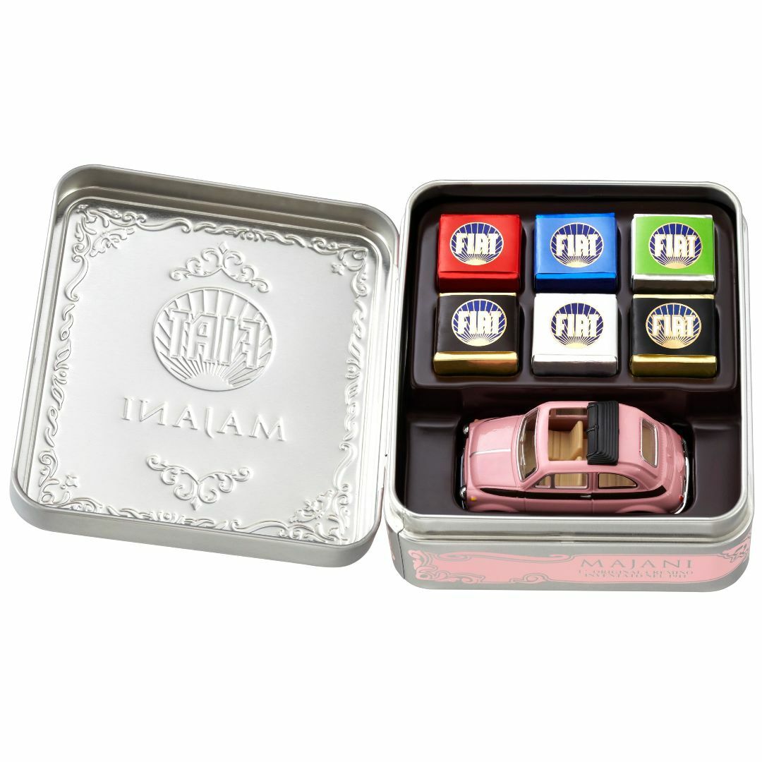 19最終価格　Majani FIAT ミニカーセット チョコ6個入 2024 食品/飲料/酒の食品(菓子/デザート)の商品写真