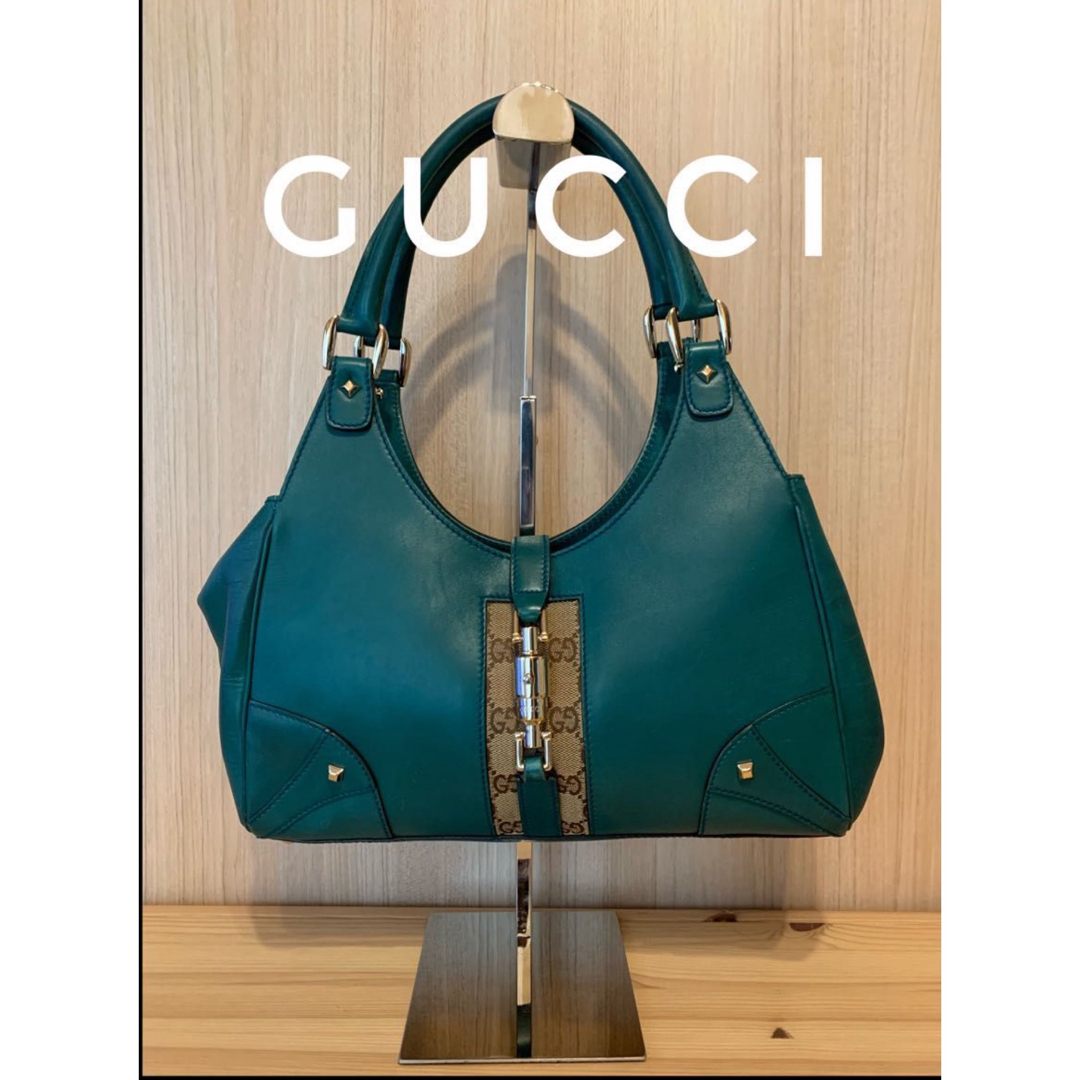 Gucci(グッチ)のうらしま様専用GUCCI グッチ　ジャッキーライン　グリーン レディースのバッグ(ショルダーバッグ)の商品写真