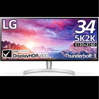 エルジーエレクトロニクス(LG Electronics)のLG 34インチモニター 5K2K UltraWide 34WK95U-W(ディスプレイ)