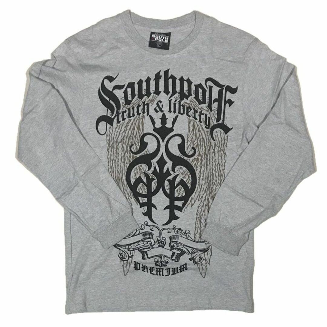 SOUTH POLE(サウスポール)のサウスポール truch ＆ liberry 長袖 Tシャツ グレー XL メンズのトップス(Tシャツ/カットソー(七分/長袖))の商品写真