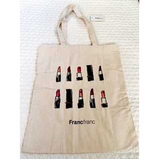 フランフラン(Francfranc)のFrancfrancリップ柄トートバッグ／エコバッグ(トートバッグ)