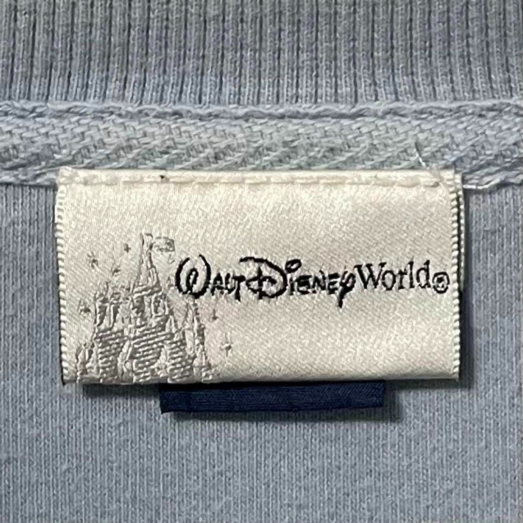 Disney(ディズニー)のビッグサイズ ディズニー ハーフジップ スウェット 水色 刺繍 ゆるだぼ 90s メンズのトップス(スウェット)の商品写真