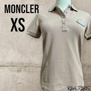 モンクレール(MONCLER)のモンクレール ロゴ ポロシャツ ピンクベージュ XS 新品未使用(Tシャツ(半袖/袖なし))