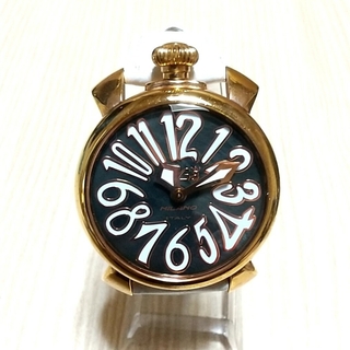 ガガミラノ(GaGa MILANO)のガガミラノ マヌアーレ40 メンズ腕時計 ブラック文字盤(腕時計(アナログ))