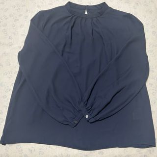 ユナイテッドアローズグリーンレーベルリラクシング(UNITED ARROWS green label relaxing)のグリーンレベールリラクシング　シフォン素材ブラウス(ネイビー)(シャツ/ブラウス(長袖/七分))