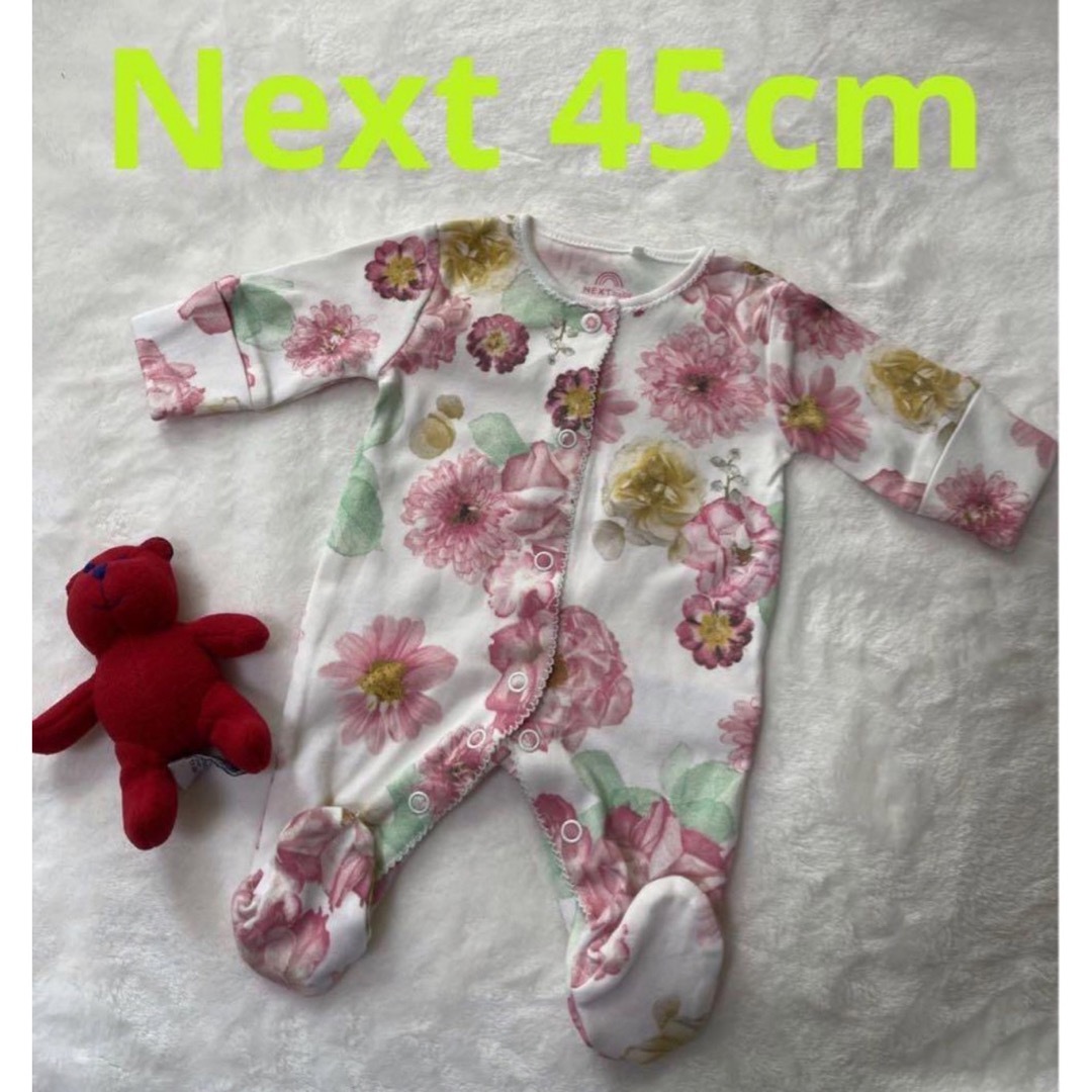 NEXT(ネクスト)の☀︎Next 45cmWH華やかオールインワン2.3Kg キッズ/ベビー/マタニティのベビー服(~85cm)(ロンパース)の商品写真