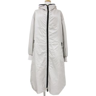 Max Mara - Max Mara マックスマーラ コートダウン  ロング ライトグレー 42(L) Aライン フード フーディー ダブルファスナー The Cube. ザ キューブ CAMELUXE キャメリュクス キャメル ウール アウター ダウン ブルゾン シンプル カジュアル 秋冬 防寒【レディース】【中古】