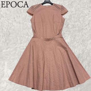 エポカ(EPOCA)のEPOCA 半袖レースセットアップ　サーキュラーフレアスカート　クルーネック(ひざ丈ワンピース)