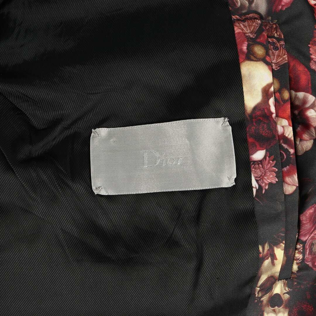 DIOR HOMME(ディオールオム)のDior HOMME ディオールオム ブルゾン サイズ:50 17SS 亀井徹 ヴァニタス アートワーク グラフィック ナイロン ダブルジップ ブルゾン スカルフラワー 総柄 ブラック マルチカラー イタリア製 アウター ジャケット【メンズ】【中古】 メンズのジャケット/アウター(ブルゾン)の商品写真