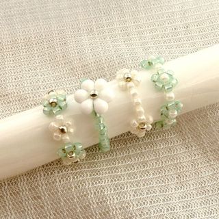 10.ビーズリング　指輪　ハンドメイド(リング)