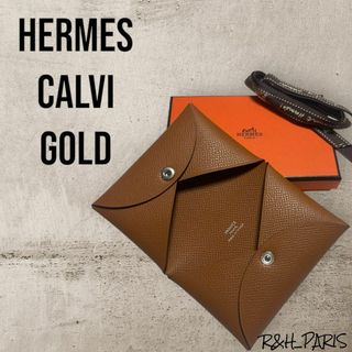 エルメス(Hermes)のHERMES エルメス カルヴィ ゴールド 新品未使用(名刺入れ/定期入れ)