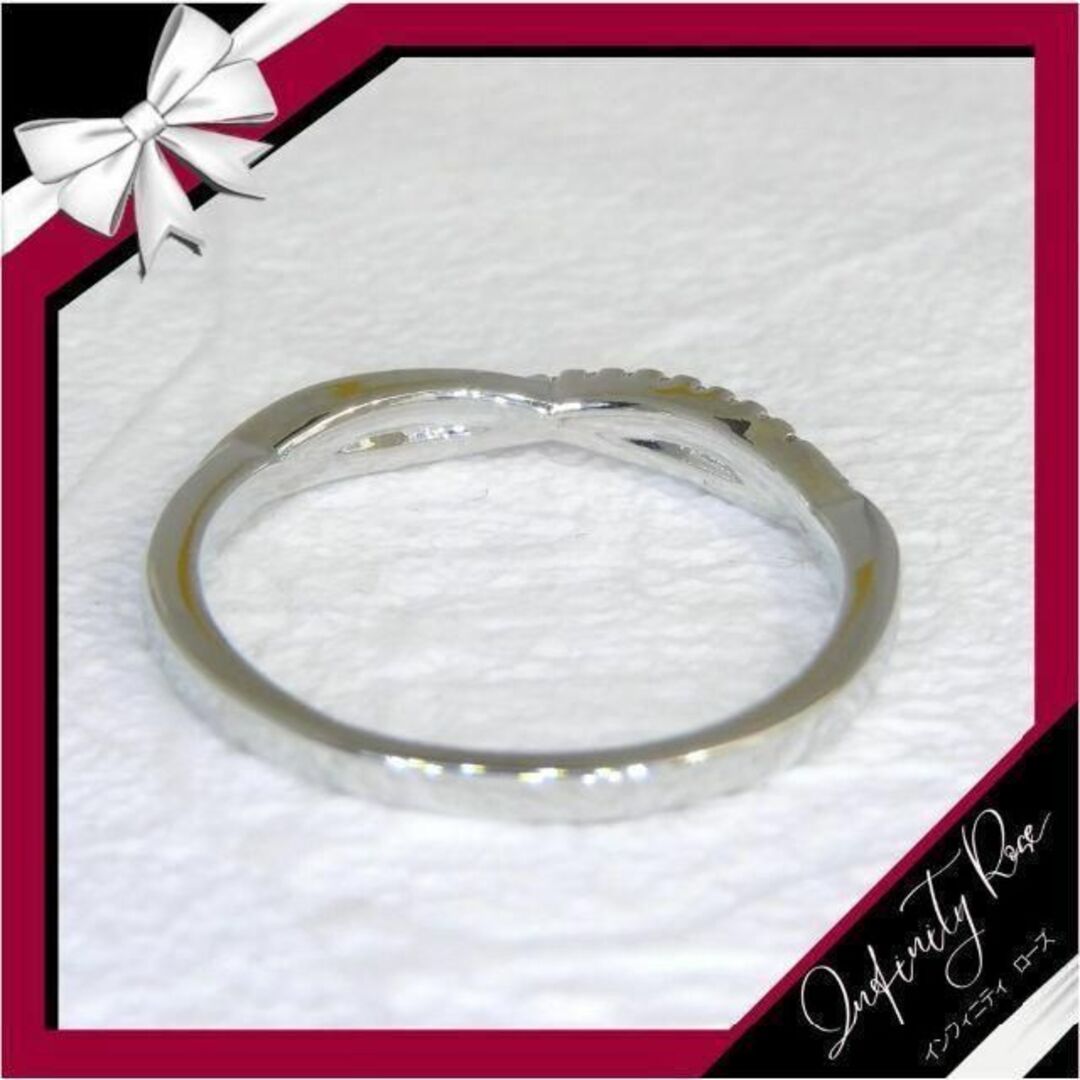 （R054S）16号　エンゲージ繊細クリスタルクロス細リング　高価爪留　指輪 レディースのアクセサリー(リング(指輪))の商品写真