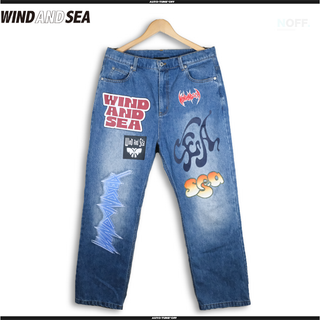 ウィンダンシー(WIND AND SEA)のWIND AND SEA Band Denim Pants Blue L(デニム/ジーンズ)