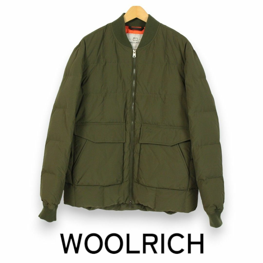 WOOLRICH(ウールリッチ)のWOOLRICH　ダウンジャケット　ボンバータイプ　ダークグリーン　サイズL メンズのジャケット/アウター(ダウンジャケット)の商品写真