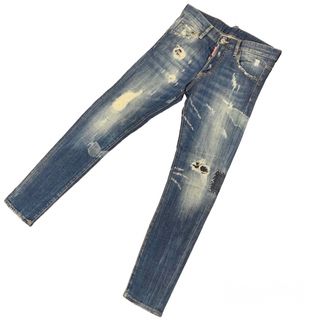 ディースクエアード(DSQUARED2)の定8.2万　ディースクエアード　Skinny Dan jean リペア加工デニム(デニム/ジーンズ)