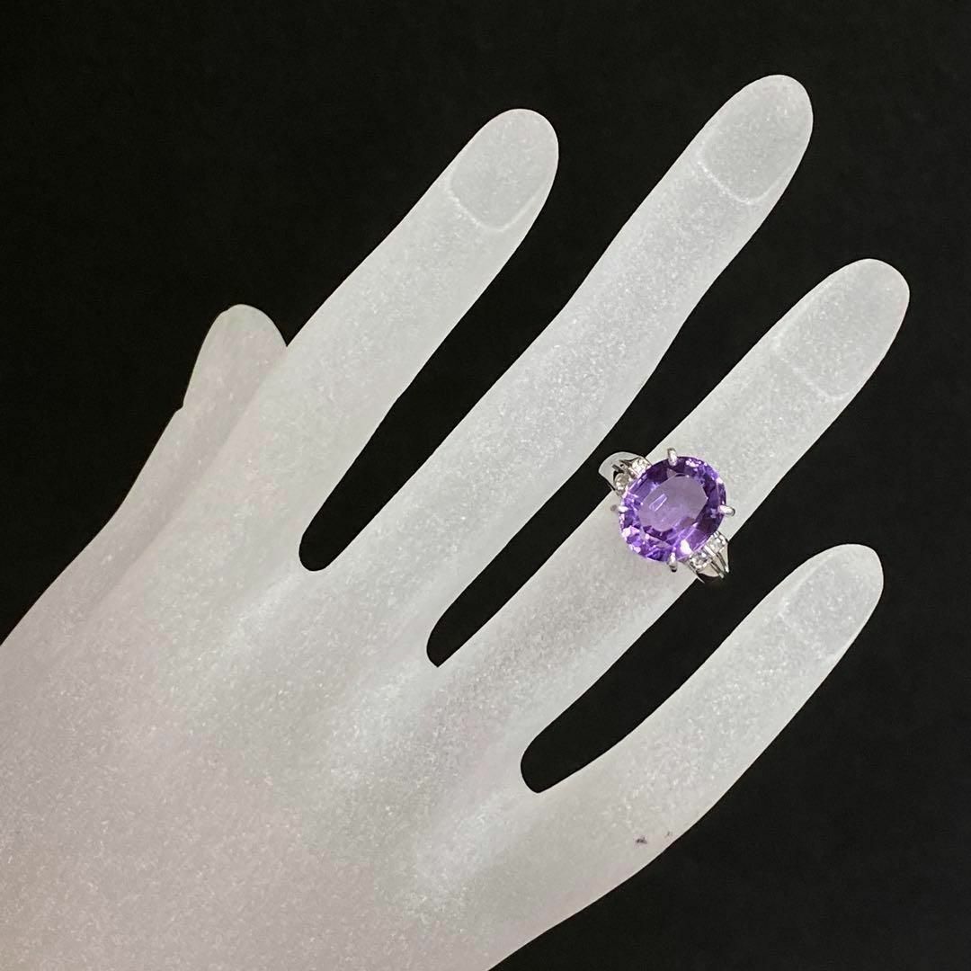 プラチナ　天然アメジストリング　6.24ct　サイズ11号　6.9ｇ　Pt850 レディースのアクセサリー(リング(指輪))の商品写真