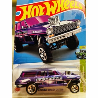 ホットウィール(ホットウィール)のUS版 Hot Wheelsシボレー ノバワゴン ガッサー ドラッグレースカー(ミニカー)