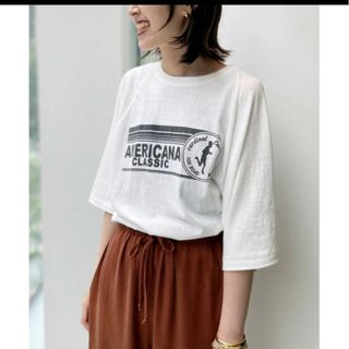 アパルトモンドゥーズィエムクラス(L'Appartement DEUXIEME CLASSE)の【Americana アメリカーナ】Half Sleeve T-sh ホワイト(Tシャツ(半袖/袖なし))