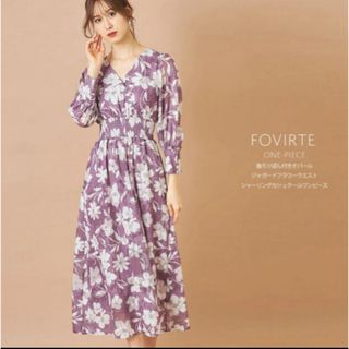 トッコ(tocco)のtocco 花柄ジャガード　ウエストシャーリング切替ワンピース(ロングワンピース/マキシワンピース)