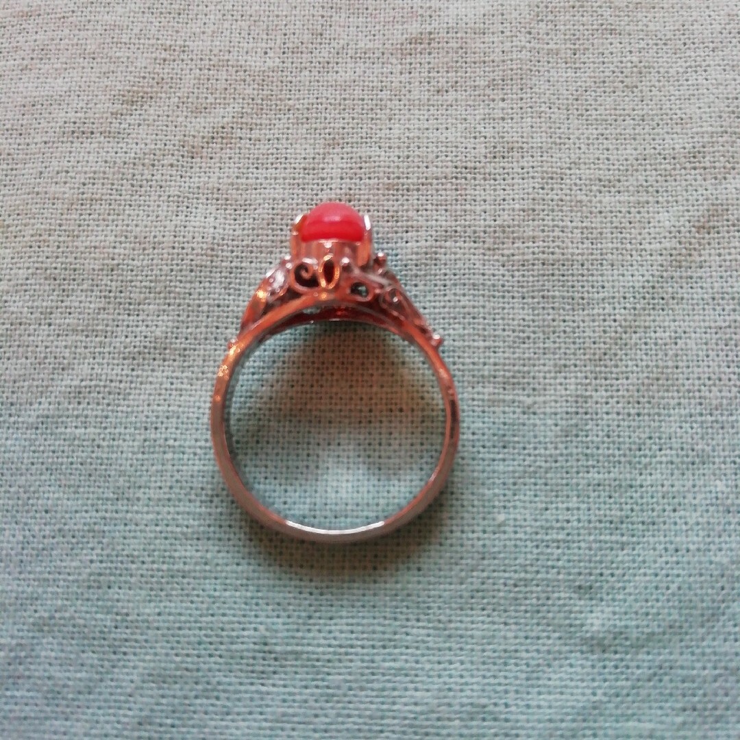 天然本珊瑚サンゴのリング指輪　9号 レディースのアクセサリー(リング(指輪))の商品写真