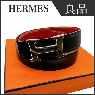 Hermes - エルメスベルト リバーシブルベルト ブラック黒 ネイビー 