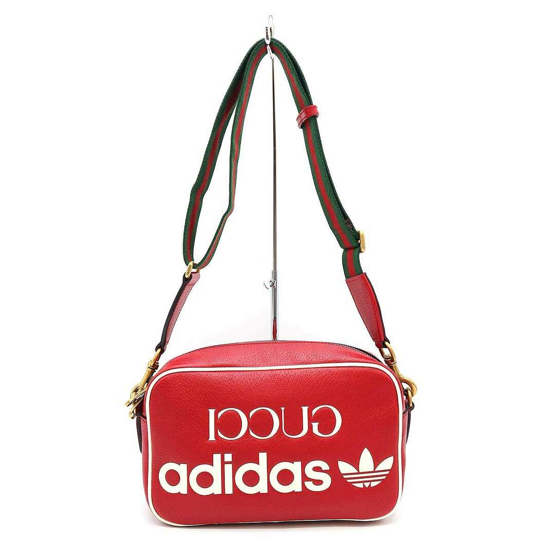 Gucci(グッチ)のGUCCI×adidas グッチ×アディダス Small Shoulder Bag スモール レザーショルダーバッグ 502427 レッド メンズのバッグ(ショルダーバッグ)の商品写真