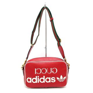 グッチ(Gucci)のGUCCI×adidas グッチ×アディダス Small Shoulder Bag スモール レザーショルダーバッグ 502427 レッド(ショルダーバッグ)