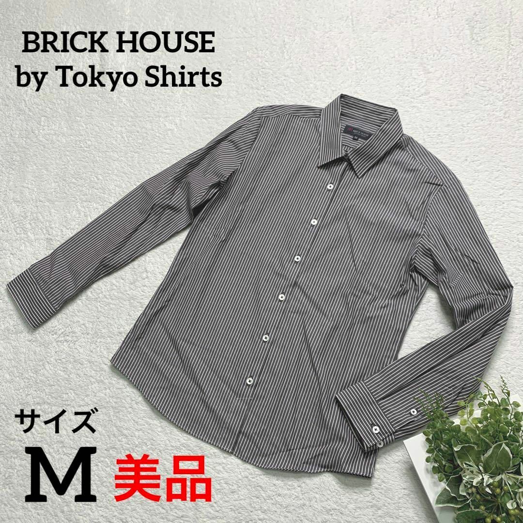 BRICK HOUSE by Tokyo Shirts ストライプシャツ　M レディースのトップス(シャツ/ブラウス(長袖/七分))の商品写真