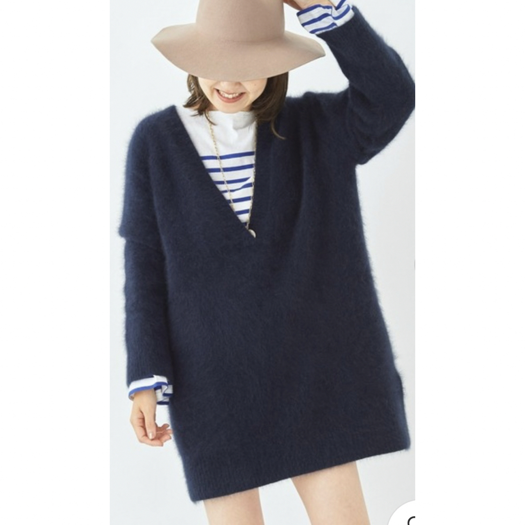 Plage(プラージュ)のplage Cashmere Mix Fur 深Vプルオーバー　カシミヤ混 レディースのトップス(ニット/セーター)の商品写真