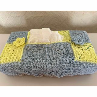 💐　手編み　ティッシュカバー　💐(ティッシュボックス)