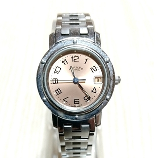 エルメス(Hermes)のエルメス クリッパー CL4.210 ピンク/オレンジ文字盤 レディース腕時計(腕時計)