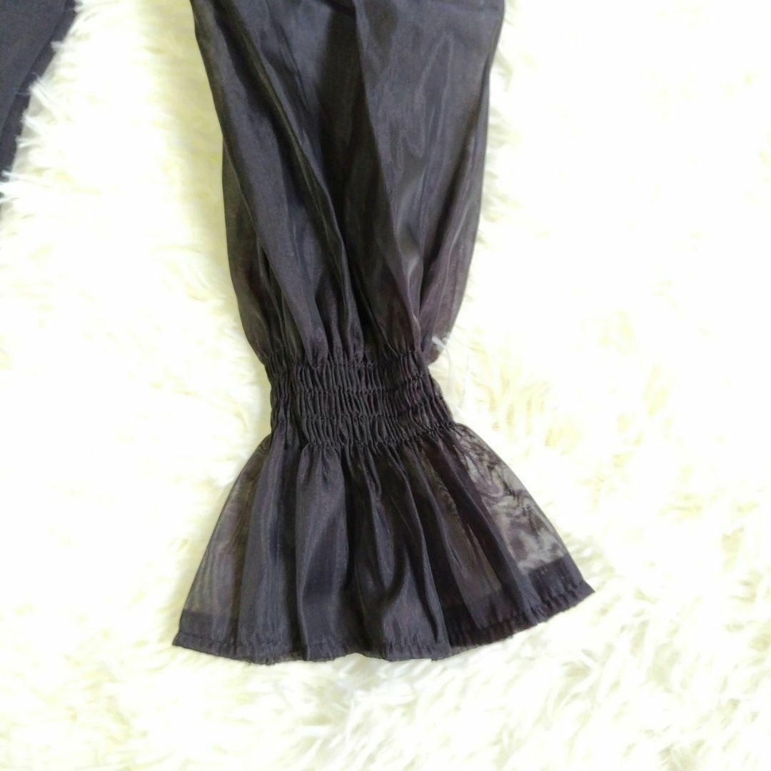 レディース パーティードレス 黒 チュール マーメイドドレス シアー袖  結婚式 レディースのフォーマル/ドレス(ロングドレス)の商品写真