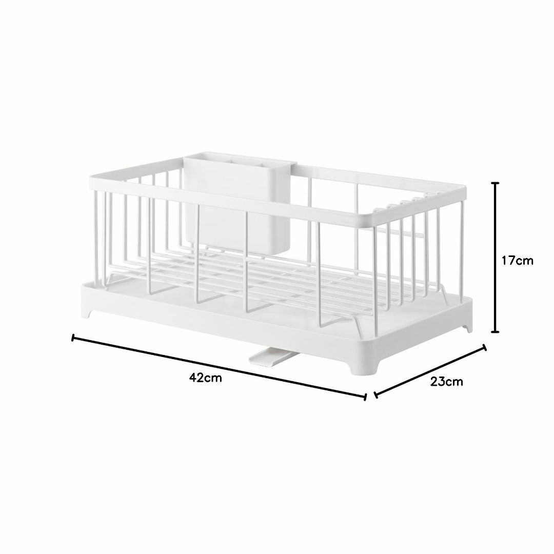 【色: ホワイト】山崎実業 水切りかご 水切りワイヤーバスケット アクア ホワイ インテリア/住まい/日用品のキッチン/食器(その他)の商品写真