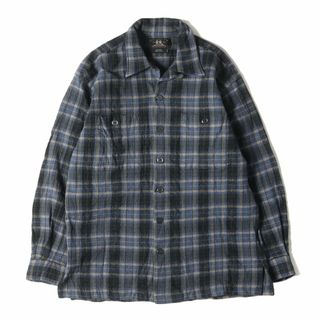 約745cm身幅RRL ダブルアールエル INDIGO PLAID L/S SHIRTS インディゴ