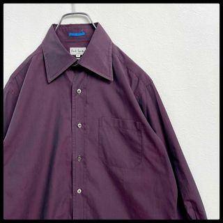 ポールスミス(Paul Smith)のポールスミス　ヴィンテージ　ワイドカラー　玉虫系　長袖シャツ　ワインレッド　M(シャツ)