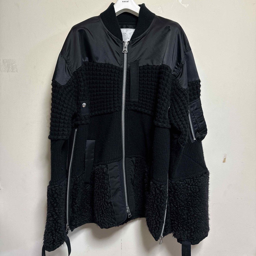 Sacai ナイロン ニットジップブルゾンジャケット サイズ1 アルパカ Sacai ナイロン ニットジップブルゾンジャケット サイズ1 アルパカ