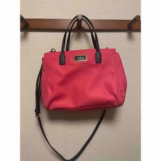 美品　kate spade レザー　ハンドバッグ　赤　巾着　レッド　トートバッグ