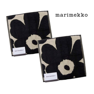 マリメッコ(marimekko)の◎ Marimekko マリメッコ ミニタオル2枚セット！ ウニッコ ブラック (ハンカチ)