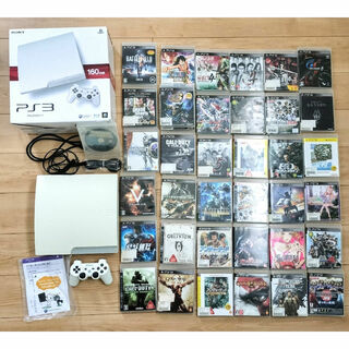 プレイステーション3(PlayStation3)のPS3 CECH-3000A ソフト38本付き クラシックホワイト プレステ(家庭用ゲーム機本体)