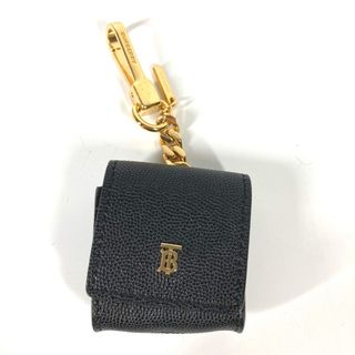 バーバリー(BURBERRY)のバーバリー BURBERRY TB エアポッズ ケース airpods apple アップル イヤフォンケース レザー ブラック 美品(その他)