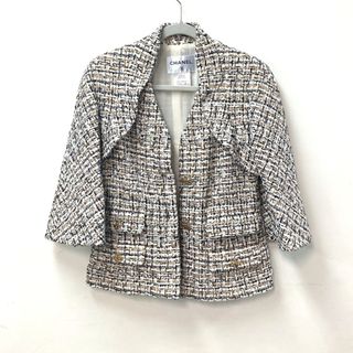 シャネル(CHANEL)のシャネル CHANEL ツィード ツイード P50769 15C ビジューボタン アパレル 上着 アウター トップス ジャケット ナイロン マルチカラー(パーカー)