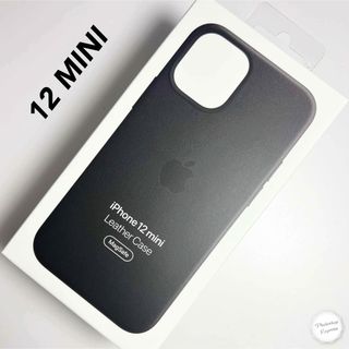 アップル(Apple)のアップル純正 iPhone 12 MINI レザーケース ブラック(iPhoneケース)