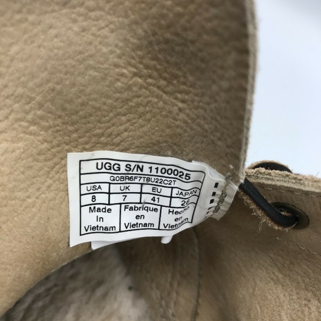 UGG(アグ)のUGG アグ レースアップブーツ 1100025 メンズ ベージュ 26cm 靴 シューズ スエード おしゃれ 中古 KW1 メンズの靴/シューズ(ブーツ)の商品写真