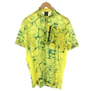 オークリー(Oakley)のOAKLEY ポロシャツ ゴルフシャツ 半袖 ロゴ刺繍 XL 黄(ポロシャツ)