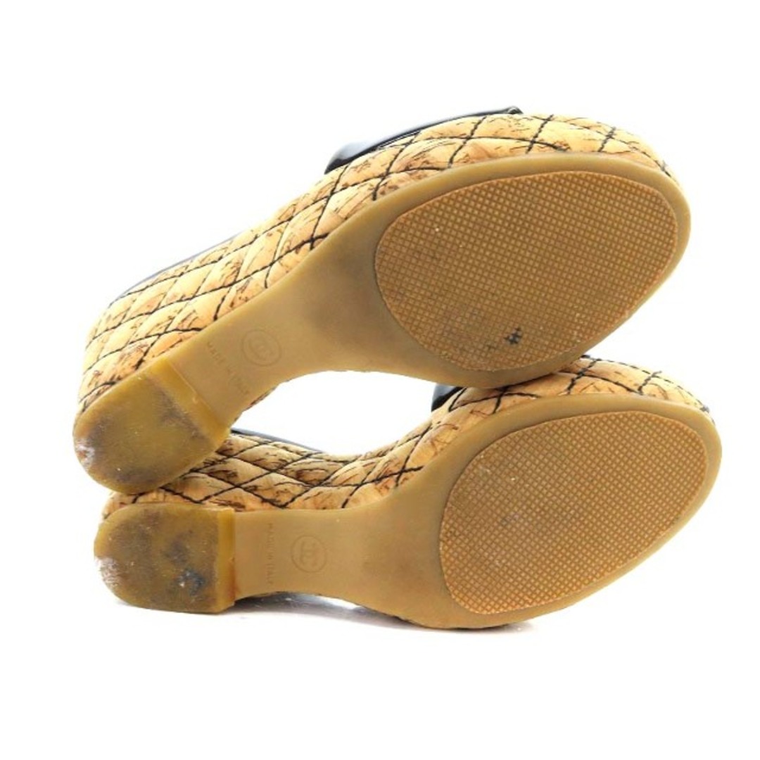 CHANEL(シャネル)のシャネル マトラッセ サンダル ウェッジソール ココマーク 22cm 黒 レディースの靴/シューズ(サンダル)の商品写真