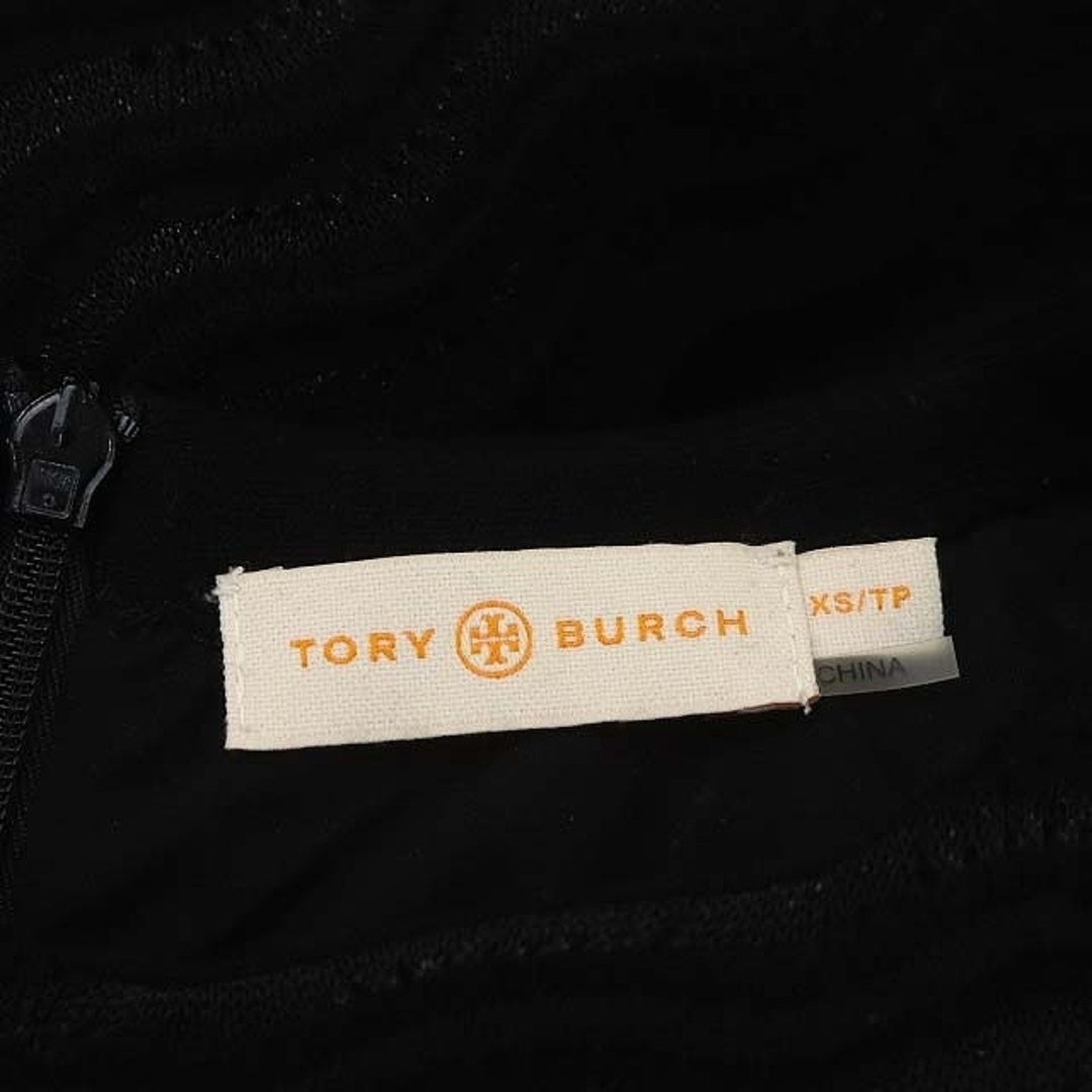 Tory Burch(トリーバーチ)のトリーバーチ ニットワンピース ウール ラメ ロング 半袖 XS/TP 黒 レディースのワンピース(ロングワンピース/マキシワンピース)の商品写真