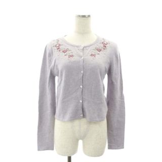 トッカ(TOCCA)のトッカ FOUR FLOWERS ROSE KNIT カーディガン M 紫(カーディガン)