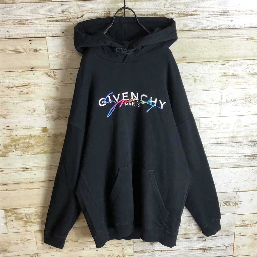 GIVENCHY(ジバンシィ)のGIVENCY ジバンシー パーカー シグネチャー刺繍 ロゴ入り 美品 メンズのトップス(パーカー)の商品写真