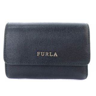 フルラ(Furla)のフルラ レザー 三つ折り財布 ロゴ 黒(財布)